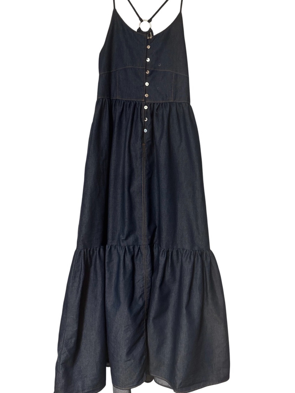 Women’s denim Maxi Sundress with Button Front XL 16